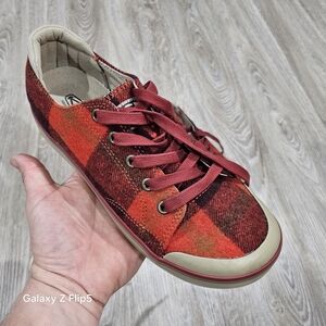 Keen Red and Black Plaid Shoes